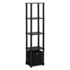 Furinno Tnt No Tools 5-tier Display Decorative Shelf With One Bin, Black,