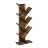 Furinno Tree Bookshelf 7-tier Floor Standing Tree Bookcase, Amber Pine