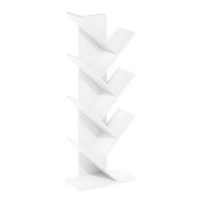 Furinno Tree Bookshelf 7-tier Floor Standing Tree Bookcase, White