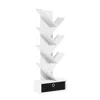 Furinno Tree Bookshelf 7-tier Floor Standing Tree Bookcase With Bin Drawer, White/black