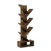 Furinno Tree Bookshelf 7-tier Floor Standing Tree Bookcase With Bottom Shelf, Amber Pine