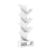 Furinno Tree Bookshelf 7-tier Floor Standing Tree Bookcase With Bottom Shelf, White