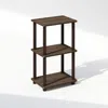 Furinno Turn-n-tube 2-tier End Table, Side Table, Walnut/brown