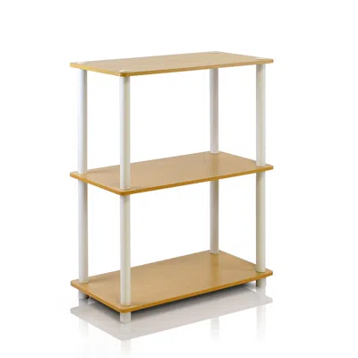 Furinno Turn-n-tube 3-tier Compact Multipurpose Shelf Display Rack, Beech In Brown