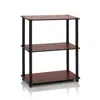 Furinno Turn-n-tube 3-tier Compact Multipurpose Shelf Display Rack, Dark Cherry