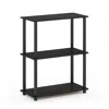 Furinno Turn-n-tube 3-tier Compact Multipurpose Shelf Display Rack, Espresso/black