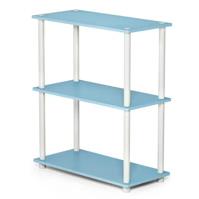 Furinno Turn-n-tube 3-tier Compact Multipurpose Shelf Display Rack, Light Blue/white, 10024lbl/wh