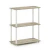 Furinno Turn-n-tube 3-tier Compact Multipurpose Shelf Display Rack, Sonoma Oak/white