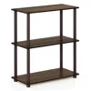 Furinno Turn-n-tube 3-tier Compact Multipurpose Shelf Display Rack, Walnut/brown, 10024wn/br