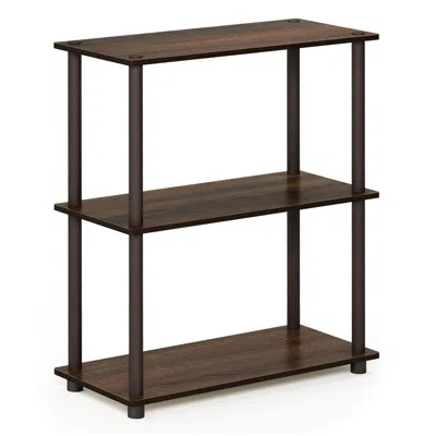 Furinno Turn-n-tube 3-tier Compact Multipurpose Shelf Display Rack, Walnut/brown, 10024wn/br