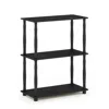 Furinno Turn-n-tube 3-tier Compact Multipurpose Shelf Display Rack With Classic Tube, Americano/black