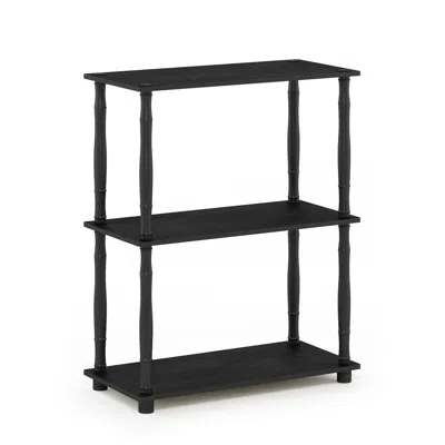 Furinno Turn-n-tube 3-tier Compact Multipurpose Shelf Display Rack With Classic Tube, Americano/black