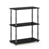 Furinno Turn-n-tube 3-tier Compact Multipurpose Shelf Display Rack With Classic Tube, Black/grey