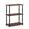 Furinno Turn-n-tube 3-tier Compact Multipurpose Shelf Display Rack With Classic Tube, Dark Cherry/black