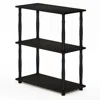 Furinno Turn-n-tube 3-tier Compact Multipurpose Shelf Display Rack With Classic Tube, Espresso/black