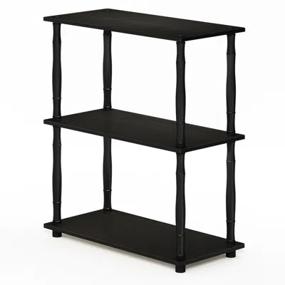 Furinno Turn-n-tube 3-tier Compact Multipurpose Shelf Display Rack With Classic Tube, Espresso/black