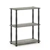 Furinno Turn-n-tube 3-tier Compact Multipurpose Shelf Display Rack With Classic Tube, French Oak Grey/black