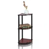 Furinno Turn-n-tube 3-tier Corner Display Rack Multipurpose Shelving Unit, Dark Cherry/black