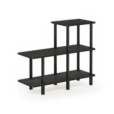 Furinno Turn-n-tube 3-tier Cube Ladder Shelf, Espresso/black