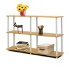 Furinno Turn-n-tube 3-tier Double Size Storage Display Rack, Beech/white