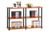 Furinno Turn-n-tube 3-tier Double Size Storage Display Rack, Light Cherry/black