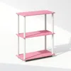 Furinno Turn-n-tube 3-tier Multipurpose Compact Display Rack, Shelving Unit, Bookcase In Pink