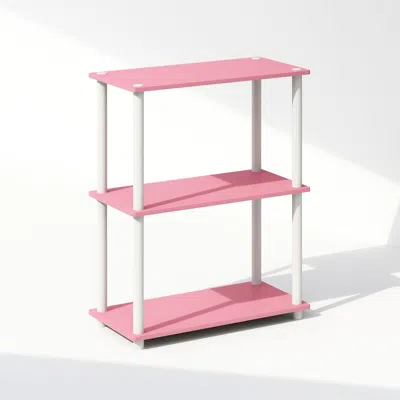 Furinno Turn-n-tube 3-tier Multipurpose Compact Display Rack, Shelving Unit, Bookcase In Pink