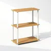 Furinno Turn-n-tube 3-tier Multipurpose Compact Display Rack, Shelving Unit, Bookcase In Brown