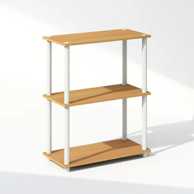 Furinno Turn-n-tube 3-tier Multipurpose Compact Display Rack, Shelving Unit, Bookcase In Brown