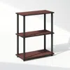 Furinno Turn-n-tube 3-tier Multipurpose Compact Display Rack, Shelving Unit, Bookcase In Brown