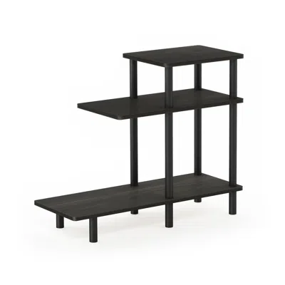Furinno Turn-n-tube 3-tier Sofa Side Table, Espresso/black
