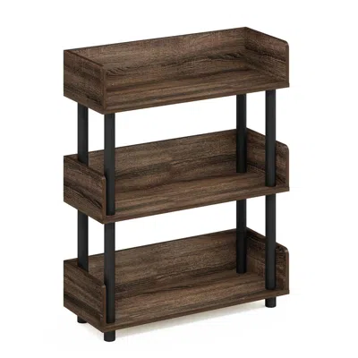 Furinno Turn-n-tube 3-tier Toolless Freestanding Multipurposes Display Rack In Brown