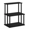 Furinno Turn-n-tube 3-tier Toolless Kitchen Storage Shelf, Americano/black