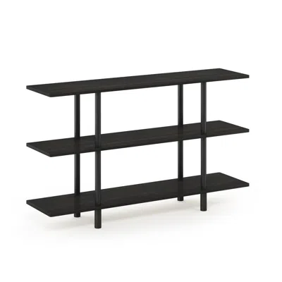 Furinno Turn-n-tube 3-tier Wide Display Shelf, Espresso/black In Gray