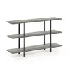 Furinno Turn-n-tube 3-tier Wide Display Shelf, French Oak Grey/black