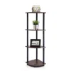 Furinno Turn-n-tube 4-tier Corner Display Rack Multipurpose Shelving Unit, Dark Brown Grain/black