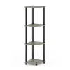 Furinno Turn-n-tube 4-tier Corner Display Rack Multipurpose Shelving Unit, French Oak Grey/black