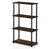 Furinno Turn-n-tube 4-tier Multipurpose Shelf Display Rack, Columbia Walnut/black, 99557cwn/bk