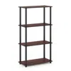 Furinno Turn-n-tube 4-tier Multipurpose Shelf Display Rack, Dark Cherry/black