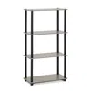 Furinno Turn-n-tube 4-tier Multipurpose Shelf Display Rack, French Oak Grey/black
