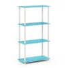 Furinno Turn-n-tube 4-tier Multipurpose Shelf Display Rack, Light Blue/white