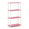 Furinno Turn-n-tube 4-tier Multipurpose Shelf Display Rack, Pink/white