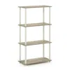 Furinno Turn-n-tube 4-tier Multipurpose Shelf Display Rack, Sonoma Oak/white