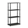 Furinno Turn-n-tube 4-tier Multipurpose Shelf Display Rack With Classic Tubes, Americano/black
