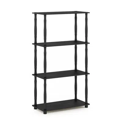 Furinno Turn-n-tube 4-tier Multipurpose Shelf Display Rack With Classic Tubes, Americano/black