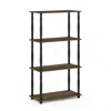 Furinno Turn-n-tube 4-tier Multipurpose Shelf Display Rack With Classic Tubes, Columbia Walnut/black