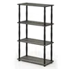 Furinno Turn-n-tube 4-tier Multipurpose Shelf Display Rack With Classic Tubes, French Oak Grey/black, 18034g