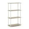 Furinno Turn-n-tube 4-tier Multipurpose Shelf Display Rack With Classic Tubes, Sonoma Oak/white