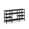 FURINNO TURN-N-TUBE 4-TIER MULTIPURPOSE WIDE SHELF, ESPRESSO/BLACK