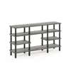 Furinno Turn-n-tube 4-tier Multipurpose Wide Shelf, French Oak Grey/black